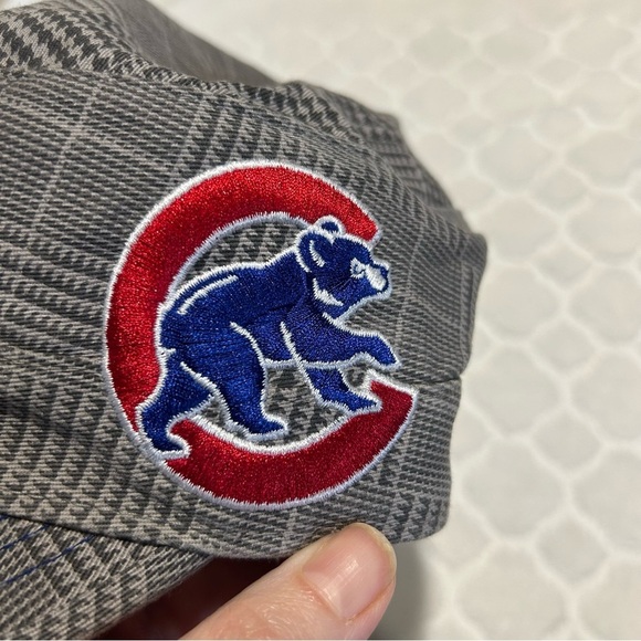 Chicago Cubs Hat Cap Woman's Houndstooth Strap Back MLB Baseball Fan Favorite - Picture 2 of 11